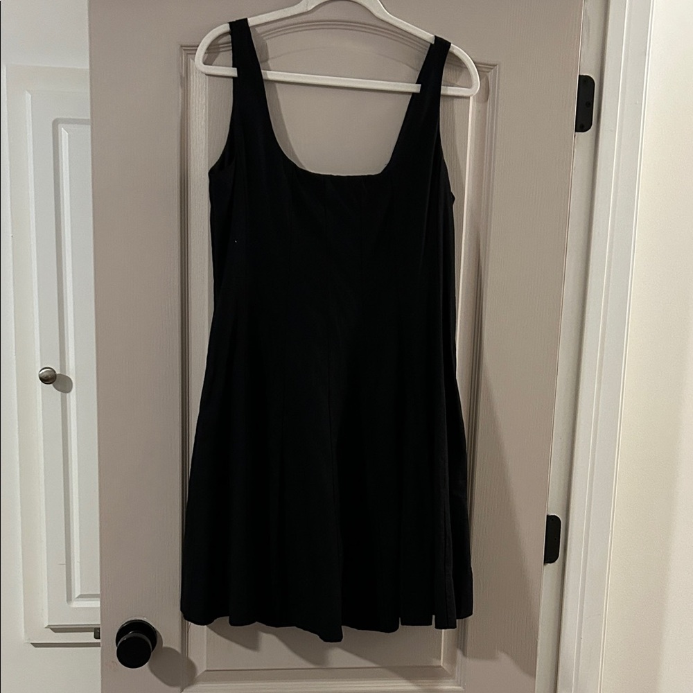 Black Scoop Neck A-Line Dress - Women